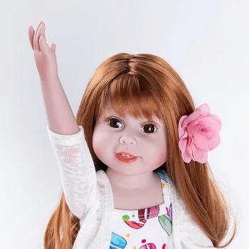 LIEPOS DAINA 55cm Full Silikono Kūno Reborn Baby Doll Žaislas Mergina Naujagimių Maudytis Kartu Žaislas Gimtadienis Vaikams