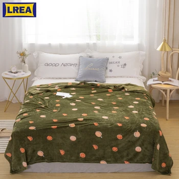 LREA плед mados žaliųjų vaisių namų tekstilės Koralų Vilnos antklodė minkšta šilta žiemos sofa travel mesti lovatiesė