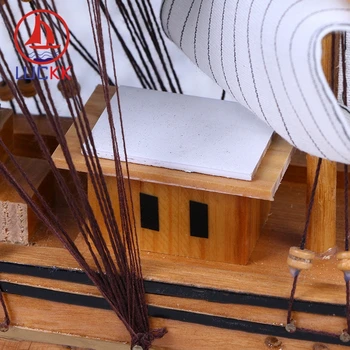 LUCKK 60CM Kūrybos Mediniai Sailiboat Modelis Laivai Burlywood Modernių Namų Medžio Apdaila Derliaus Priedai Amatų, Žaislų, Suvenyrų,