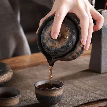 LUWU keramikos arbatinukas virdulys rankų darbo gaiwan teacup lotus puodkėlės kinijos kung fu arbatos priedai