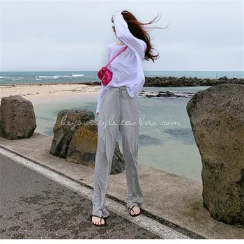 Laisvalaikio Seksualus Vidurio Juosmens Pločio Kojų Kelnės Moterims 2019 Moterų Kelnės Atsitiktinis Moterų Vasaros Medvilnės Paplūdimys Ilgas, Purus Haremo Kelnės