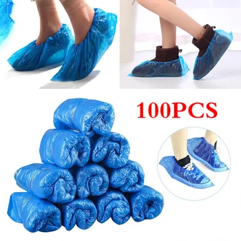 Lauko kempingas, žygiai, vandens ir purvo įrodymas, 100vnt vienkartiniai plastikiniai batų padengti apsauga nuo dulkių sutirštės koja dangtis