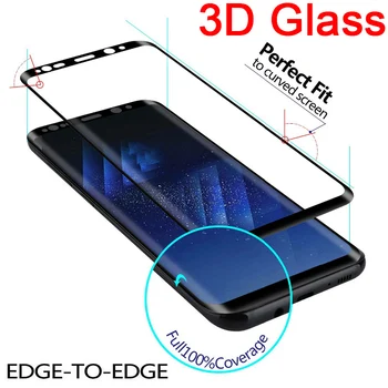 Lenktas Visiškai Padengti Grūdinto Stiklo Samsung Galaxy S8 S9 Plus Apsauginis Stiklas Screen Protector Filmas S6 S7 Krašto Pastaba 8 9 10