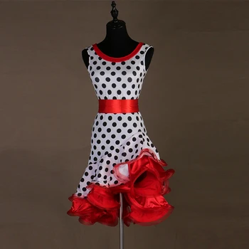 Leopardas spausdinti lotynų suknelė salsa suknelė lotynų suknelė nėriniai moterų polka dot spausdinti lotynų šokių suknelė mergaitėms lq138