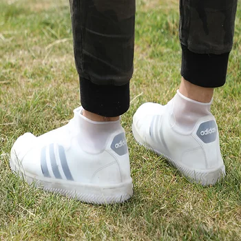 Lietaus batai unisex apsaugos batų apima dydis 30-44 silikono batų apima elastinga sneaker bateliai padengti