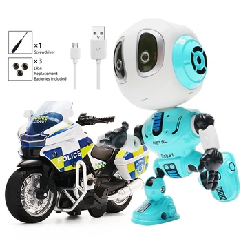 Lieti Protingas Įrašymo Kalbėti Robotas Dialogą Vadovas Deformacijos Robotas Berniukas 3-8 Metų USB jungtį Su Motociklu Žaislas