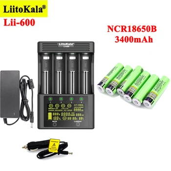 LiitoKala NCR18650B 3400mAh Įkraunamas baterijas Lii-600 Baterijos Įkroviklio 3.7 V, Li-ion 18650 21700 26650 1.2 V AA NiMH