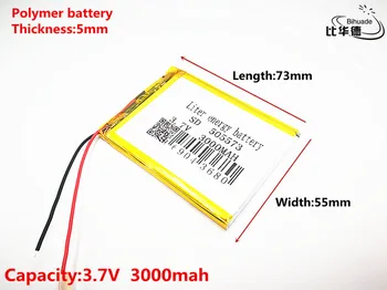 Litro energijos baterija Gera Qulity 3.7 V,3000mAH,505573 Polimeras ličio jonų / Li-ion baterija ŽAISLŲ,CENTRINIS BANKAS,GPS,mp3,mp4