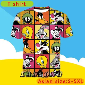 Looney tunes t shirt, derliaus vyrams grafikos 3d spausdinimo puloveris harajuku streetwear hip-hop funny cartoon network sweatpants drabužiai