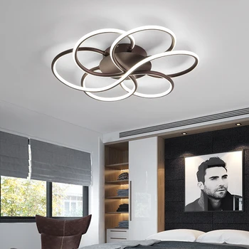 Lubų liustra gyvenimo kambario, miegamasis lamparas de techo Akrilo Aliuminio Banga Avize Blizgesio Modernios LED Šviestuvo Apšvietimo