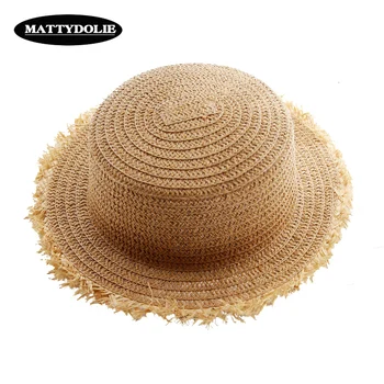 MATTYDOLIE Didmeninė saulės, skrybėlę, moteris vasarą veidrodėliai saulės jaunimo lauko kelionių šiaudų skrybėlę skydelis flat top paplūdimio skrybėlę