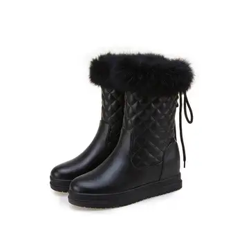 MORAZORA 2020 karšto pardavimo vidurio blauzdos batai aukštos qulity pu, suapvalinti tne zip batai moteriška saldus platforma batai šilti žieminiai sniego batai