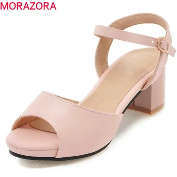 MORAZORA 2020 naują atvykimo moteris sandalai didelis dydis 34-47 vasaros batai paprasta sagtimi mados batai patogus aikštėje kulno batų