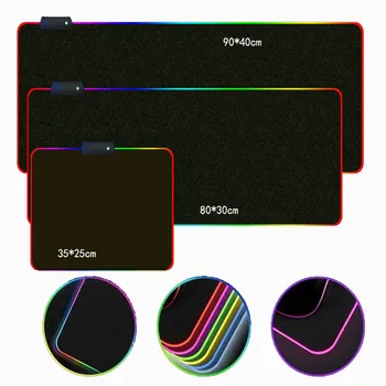 MRG Erdvę Žaidimų RGB Mouse-Pad XXL Didelis Nešiojamas Pagalvėlės su Užraktu, Edge LED Backlight Mause Pad Klaviatūros Stalas Kilimėlis Player