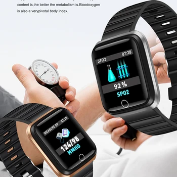 Mados SmartWatch Vyrų, moterų Širdies ritmo monitorius Kraujo Spaudimas Tracker Fitness tracker Sporto Vandeniui Smart watch 