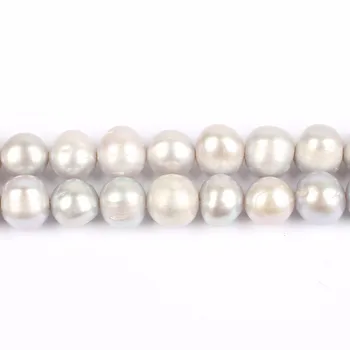 Mados gamtinių 7-8mm Pilka Apvalios Formos perlų karoliai karoliukai Moterų Mergina gėlavandenių perlų karoliai, papuošalai priėmimo 