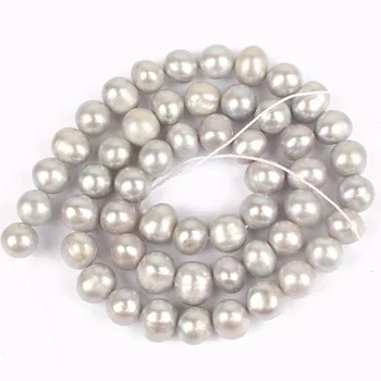 Mados gamtinių 7-8mm Pilka Apvalios Formos perlų karoliai karoliukai Moterų Mergina gėlavandenių perlų karoliai, papuošalai priėmimo 