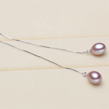 Mados nauja originali Natūralūs gėlo vandens ilgi auskarai papuošalai Moterims 925 sterling silver pearl Juvelyrika dovanos