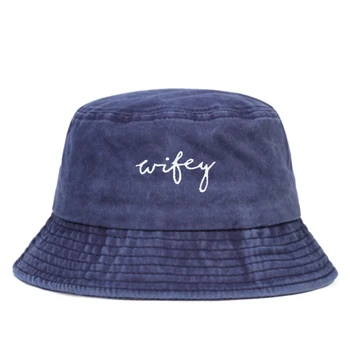 Mados vasaros medvilnės Plauti žvejys skrybėlę Wifey Išsiuvinėti kibirą skrybėlės laukinių lauko vyrams ir moterims saulės skrybėlės hip-hop skrybėlės gorras