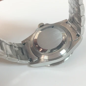 Mados vyriški laikrodžiai mechaninė automatinė retro laikrodžiai 40 mm sterilaus black dial juoda raudona aliuminio korpusas šviesos M04