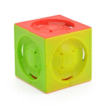 Magic Ball 3x3x3 57mm Greitis Magic Cube Pasukti Puzzle Žaislas Smegenų Kibinimas 3D IQ Žaidimas 3x3 Stickerless ABS Sklandžiai Multi-Color Kids Dovana