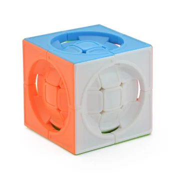 Magic Ball 3x3x3 57mm Greitis Magic Cube Pasukti Puzzle Žaislas Smegenų Kibinimas 3D IQ Žaidimas 3x3 Stickerless ABS Sklandžiai Multi-Color Kids Dovana