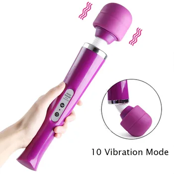 Magic wand masažas stick masažas USB įkrovimo vandeniui vibracija kaklo, juosmens massager moterų suaugusiųjų žaislas ES plug