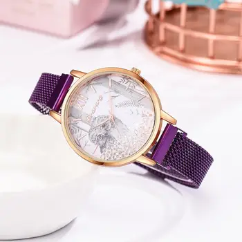 Magnetas Akių Dirželis Mados Pelėda ryšys Su Kamuoliu Ponios Žiūrėti Casual Luxury Kvarciniai Rankiniai Laikrodžiai reloj de mujer часы на руку
