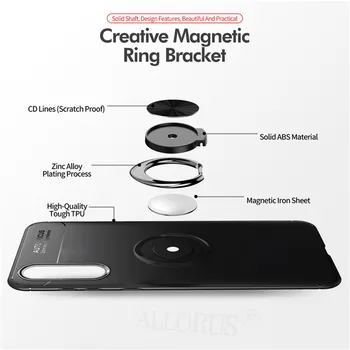 Magnetinio Silikono Atveju Xiaomi Mi A3 automobilinis telefono laikiklis Atveju mia3 cc9e xiaomi Galinį dangtelį Mi A3 xiaomi mi a3 magnetinis žiedas atveju