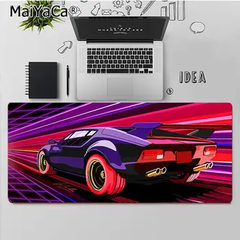 MaiYaCa Aukštos Kokybės Neon Retrowave Žaidimų Žaidėjas stalas laptop Guma Pelės Kilimėlis Nemokamas Pristatymas Didelis, Mouse Pad Klaviatūros Kilimėlis