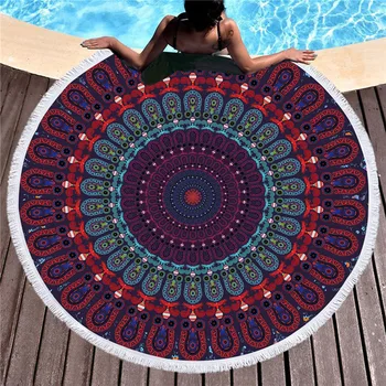 Mandala Gobelenas Turas Didelių 150cm Minkštas Paplūdimio Rankšluostis Suaugusiems Sienos Kabo Mikropluošto Vonios Rankšluostis Su Kutas Mesti Jogos Kilimėlis