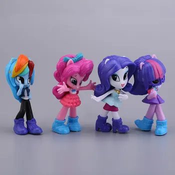 Mano Mažai Pony PVC Veiksmų Skaičius, Modelis Lėlės Mados Mergaičių Celestia Vaivorykštė Brūkšnys Anime Žaislai Statulėlės Ponis Modelis Lėlės 4pcs/set
