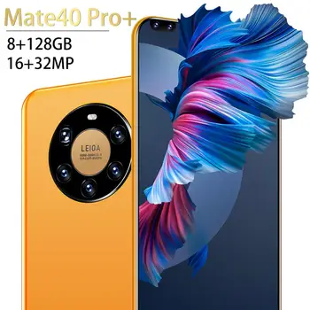 Mate40 Pro+ 7.3 Colių Smartfon, Pasaulinė Versija 128GB 32MP 6800mAh Deka Core Full Screen Mobilusis Telefonas, Dual SIM