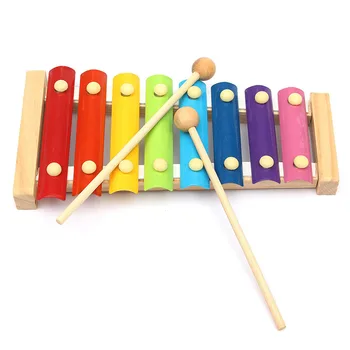 Mediniai 8 Tonų Spalvotų Kselofonu Medienos Muzikos Instrumentas Kūdikio Žaislai Vaikams SAL99