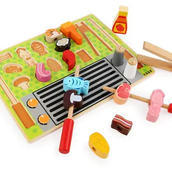 Medinių Žaisti Namų Virtuvė Žaislas Apsimesti Žaisti, Ledų, Vaisių Kepsnių Rinkinį Mini Maisto Švietimo Žaislai Vaikams Ikimokyklinio Amžiaus Vaikams Dovanos