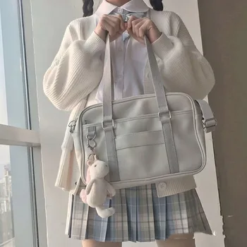 Mergina Japonų Anime JK Uniformas Kuprinė PU Odos Krepšys, Portfelis Kolegija Stiliaus Studentų Mados Rankinės Paketo Kawaii Pak.