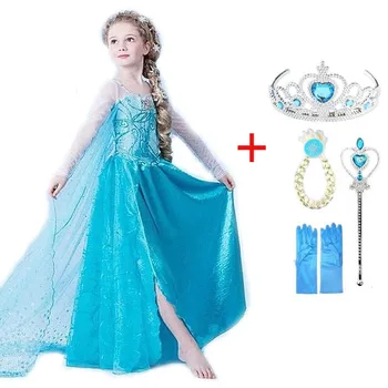 Merginos Elsa Dress Kostiumai Vaikams Sniego Karalienė Cosplay Suknelės Princesė Ana Suknelė Vaikų Šalis Suknelės Fantasia Vestidos