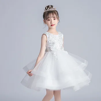 Merginos princesė suknelės 2020 Naujų Vaikai rankovių Akių Gėlių suknelė Vaikų drabužių mergina vestuvių kostiumas 3 5 7 8 10 12Years
