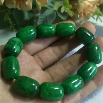 Mianmaras Jade Žalia Apyrankė Kibirą Karoliukų Apyrankės Papuošalai Fine jewelry Žalia Lu lu žnyplės Kibirą Karoliukų Apyrankės Papuošalai