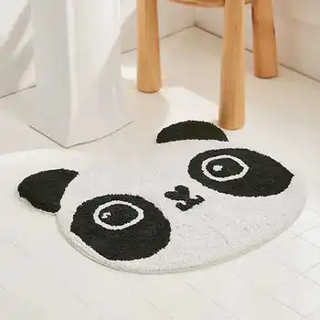 Mielas Animacinių filmų Panda ir Kačių Grindų Kilimėliai Namuose Miegamojo Lovos kiliminė danga, Tualetas, Vonios kambarys, neslidžia Sugeriantys Vienkartiniai Grindų Kilimėlis