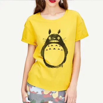 Mielas Anime Grafikos Totoro Studio Ghibli Marškinėliai Moterims Harajuku Kawaii Miyazaki T-shirt 90s Marškinėlius 