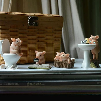 Mielas Kiaulių Talismanas Papuošalai Sode Miniatiūriniai Žaislai Darbastalio Apdaila Modeliavimas Gyvūnų Amatai