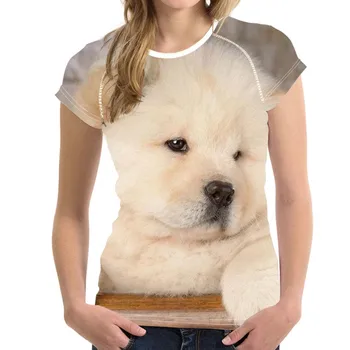 Mielas Šuniukas Čiau Šuo Spausdinti Vasaros T Marškinėliai Moterims Harajuku Gyvūnų Dizaino Moterų Trumpų Drabužių Tees Atsitiktinis marškinėliai