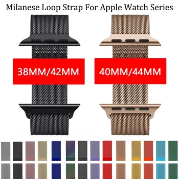 Milano Linijos Dirželiai Apple Žiūrėti Series6/SE/5/4/3/2/1 Metalo magnetinių sagčių Pakeitimo Apyrankę, juostą iwatch Accessories