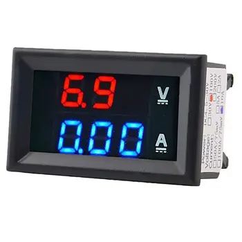 Mini Digital Voltmeter Ammeter LED Ekranas Volt Amperas Metrui Amperemeter Įtampos Indikatorius, Testeris DC 100V 10A su Laidu