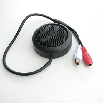 Mini Garso VAIZDO pasiimti Mikrofonas, vaizdo kameros apsaugos RCA Audio Išėjimas juodos spalvos aukštos kokybės jautrumas apvalios formos
