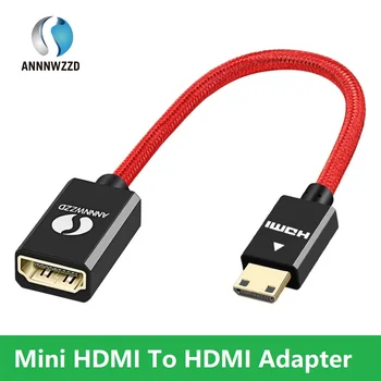 Mini HDMI Adapteris Mini HDMI Male HDMI Female Kabelio Pratęsimas Konverteris Adapteris 4K už Aviečių Pi ZeroW vaizdo Kamera Nešiojamas kompiuteris