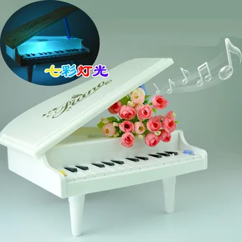 Mini Modeliavimo Fortepijonas Žaislas Ikimokyklinio Muzikos instrumentų Žaislas Balta Spalvinga Žiburiai Muzikinis Žaislas Pianinas ikimokyklinio Ugdymo