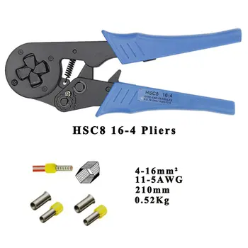 Mini žnyplės elektros laido užspaudimo įrankiai vamzdinės gnybtų dėžutė nustatyti 1050p HSC8 16-4 4-16mm2 AWG11-5 6-4B/6-6 0.25-6mm2 AWG23-10