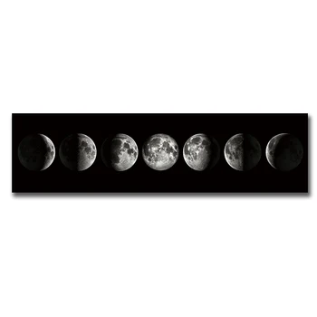 Minimalistinio Visiškas Užtemimas Mėnulio Plakato Menas, Juoda Balta Etapais Spaudinių Saulės Sistemos Drobė Paveikslų Tapyba Kambarį Dekoro